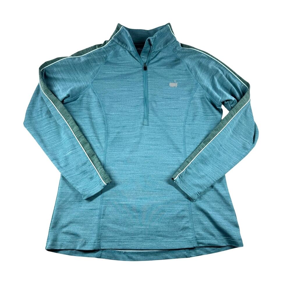 Masters Tech Active Performance 1/4 Zip Womens M Blue Golf Athletic Shirt Top